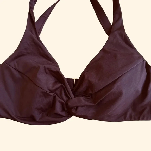 La Blanca Swimming Top Underwater Twisted Front Island Goddess Java Brown 8 New - Picture 4 of 8